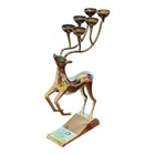 Godinger Silver Plated Reindeer Candle Holder 6 Light Holiday Collection W  Box