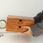Vintage Wood Jewelry Organizer Storage Box W  Drawers Cosmetic Cabinet 2 Layers