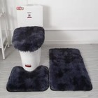 Toilet Seat Cover 3pcs Set Bath Mat Shower Room Floor Rug Home Bathroom Anti-sli