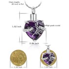 Crystal Urn Necklace Heart Memorial Keepsake Pendant Ashes Cremation Jewelry Usa