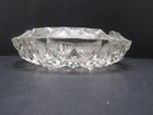 Vintage Heavy Large Round Crystal Clear Cut Glass Cigar Cigarette Ashtray 7 
