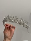 Elegant Silver Crystal Pearl Bridal Tiara Headband Wedding Accessory Clear White