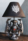 Ebros Dual Gothic Dragon Lamp Statue Desktop Lighting Decor With Shade 14 25  H