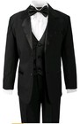 Boys 3 Piece Tuxedo Suit  Black 3 Piece Suit  18 Reg Suit Set