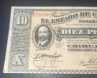 1915 10 Pesos Banknote Mexico El Estado De Chihuahua Series N Lot B