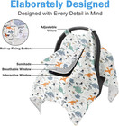 Baby Car Seat Cover With Mesh Window  100  Cotton Carseat Covers Baby Boy Breath
