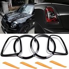 4pcs Headlight Trim Ring Tail Lights Bezel Compatible With Mini Glossy Black