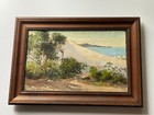 Antique American Regionalism Painting Landscape Nautical Impressionism Beach Sea