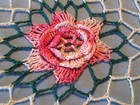21-inch   Vintage Rose Crochet Centerpiece Doily Runner Hand Finished Needle Art