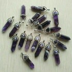 Wholesale 24pcs lot Natural Amethyst Stone Point Chakra Healing Gemstone Pendant