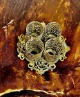 Hollywood Regency Gilded Display 4 Lipstick Makeup Holder Gold Ormolu Filigree