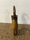 Vintage Hand Carved Wooden Elephant Statue 7   Solid Wood Century Jungle