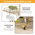 Bar Cart For Home Bar Chrome Serving Cart With Wine Rack 2-tier Acrylic Rolli   