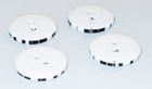 Vintage 1960s Plastic Button Checkerboard Black White Lot 4 Pc Round 34mm 1  3 8