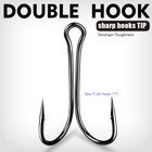 50-200pcs Double Hook Open Shank Frog Hook High Carbon Steel Split Shank
