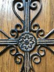Cast Iron Cross Wall Hanging Religious Western Crucifix Farmhouse 13  X 9 25 