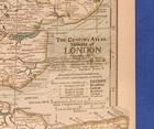 The Century Atlas Original 1897 Double  Page Map  london  plate 77  antique  