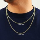 14k Yellow Gold 3 5mm Italian Cuban Curb Chain Link Necklace Mens Women 16 - 30 