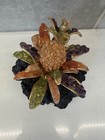 Vintage Coral Lava Gold Rock Composite Pineapple Plant Figurine Souvenir Hawaii