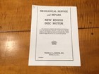 New Edison Diamond Disc Phonograph Motor Repair Service Manual Mechanical Sheets