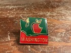Vintage Washington Apple State Outline Green Red Enamel Pin 1    Square