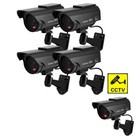 4pack Solar Fake Dummy Security Ccd Camera Waterproof Led Surveillance - Black