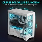 Darkflash Atx Mid-tower Pc Case  Pre-install 4 Pwm Argb Fans Computer Case  F   