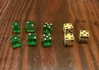 Vintage Lot 9 Dice Green Translucent  5  