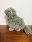 Vintage Dakin Gray Kitty Cat Plush 10    Green Eyes Stuffed Animal Long Hair