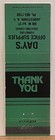 Day s Office Supplies Jamestown Ny New York Vintage Matchbook Cover