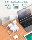 Surge Protector Power Strip   5 Ft Flat Plug Extension Cord With 4 Usb Wall Char