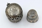 Antique Foster   Bailey Sterling Chatelaine Thimble Holder case W  Thimble  979