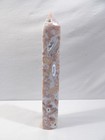 Large Mexican Natural Pink Cotton Candy Agate Tower  Obelisk  10 5  Length