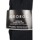 Vtg George Mens Cotton Rib Over The Calf Socks 3 Pair Shoe Sz 6-12 Black New Usa