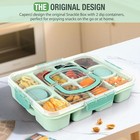 Caperci Original Snackle Box Container - 10-compartment Divided Mint Green 