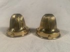 Antique Pair Brass 2 1 4 fitter Ribbed Socket Cover Shade Holders
