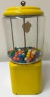 Vintage Acorn 1   Gumball Machine Yellow Glass Globe With Key   Gumballs