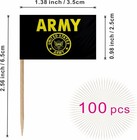 100 Military Branch Toothpick Flags Mini Food Picks Cupcake Party Toppers