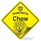 Protected By Chow Dog Window Sign Made In Usa  5 1 2 X 5 1 2
