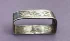 Vtg Unbranded Western Engraved Sterling Silver Ranger 1    Fit Belt Buckle Keeper
