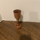Vintage Hand Turned Wooden Wedding Goblet Chalice 2 Captive Rings Unity Cup