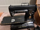Vtg 1950s Black Singer 301 Slant Needle Sewing Machine W  Case Manual - Works