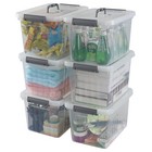 Cand 12 L Plastic Lidded Storage Bin  Clear Storage Box  Pack Of 6