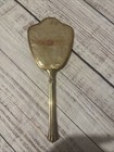 Vintage Gold-tone Floral Hand Mirror And Hairbrush Vanity Set 1960