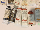 Professional Oil Paint Set Art Lot   Mediums - Winsor Newton Rembrandt Gamblin