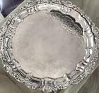 Towle Vintage Silver Plate 1970 Victorian Reproduction Footed 12    Round Tray