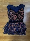 Weissman Dance Costume Blue Sassy Fringe Sequin Dress Misbehave 16291 Adult Ma