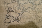 Vtg Rug Hooking Jane Mcgown    school Of Escher  Pat 1356 Burlap  33 1 2x27   