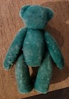 Vintage Dollhouse Miniature Green Velvet Teddy Bear 