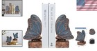 Vintage Chic Blue Butterfly Bookends - Non-slip Decorative Book Holders For Home
